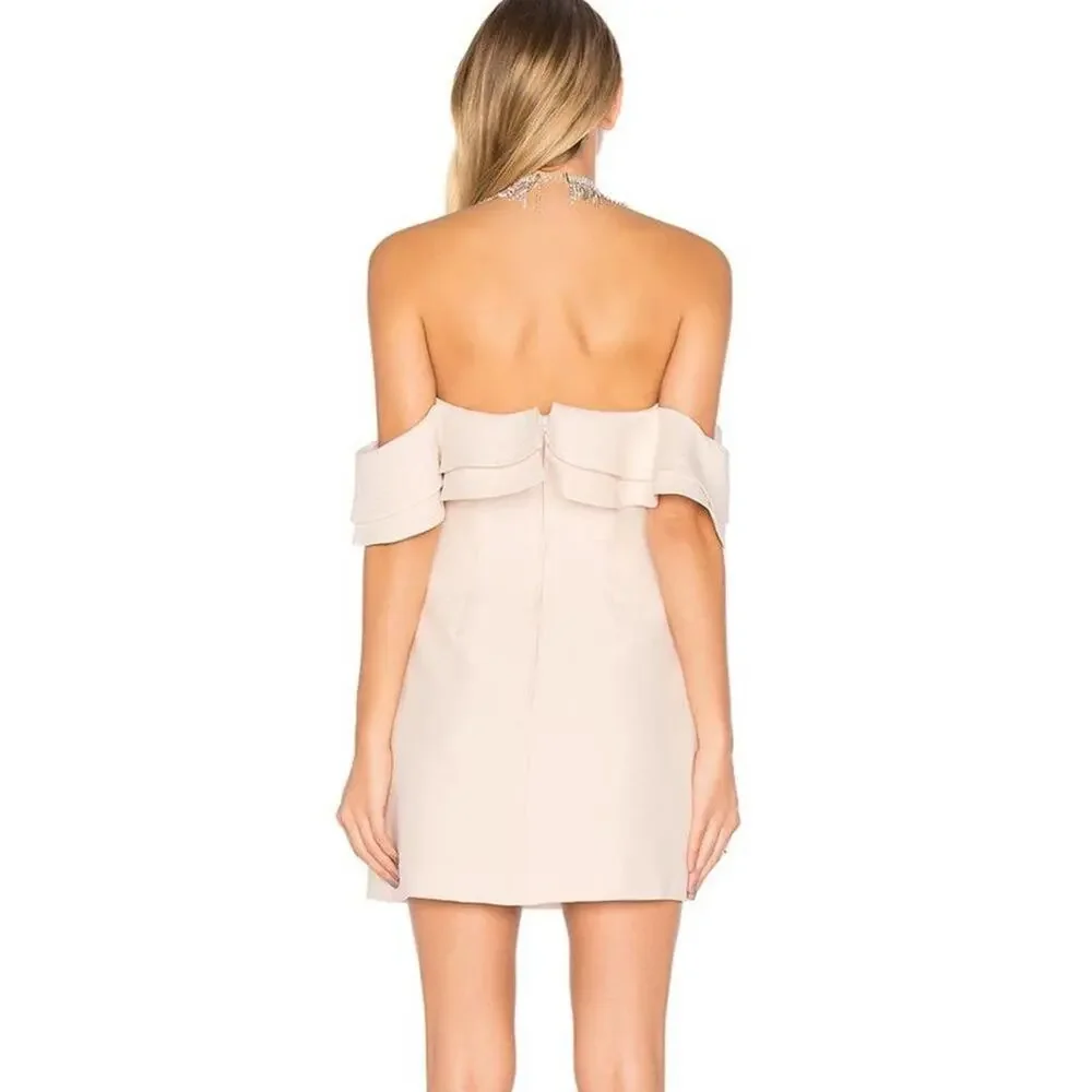 C/MEO COLLECTIVE First Impression Ruffle Dress Blush Pink Sz S {U27}